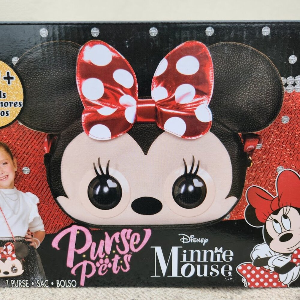 NEW Disney Minnie Mouse Purse Pets Interactive Toy Plush Shoulder Bag Crossbody